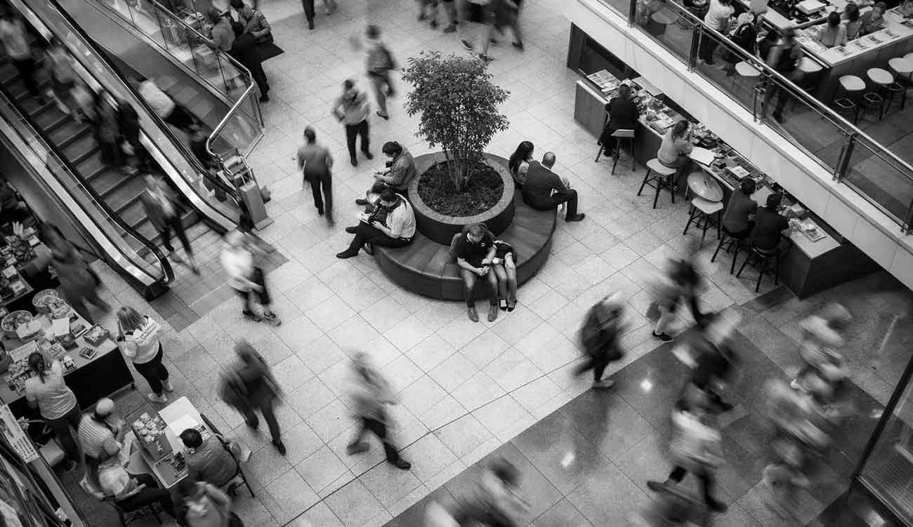 Aerial view of the shopping mall