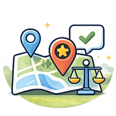 Compare places and services